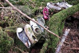 shoes laid carefully in aokigahara